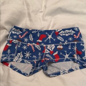 Fleo Holiday Patterned Blue Athletic Shorts